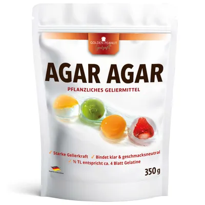 Produktbild von GOLDEN PEANUT Agar Agar Pulver veganer Gelatine-Ersatz hitzestabil 350 g