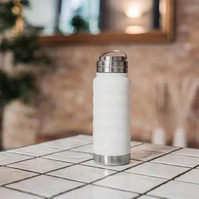Obrázok produktu pre Termoska z nehrdzavejúcej ocele, 500 ml, bez BPA, biela, pre deti, šport, školu