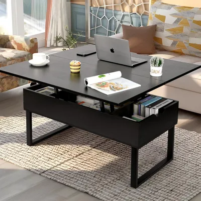 Produktbild von VOWNER Höhenverstellbarer Couchtisch, 3-in-1 Mehrzweck-Wohnzimmertisch