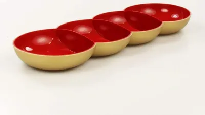 Produktbild von TUPPERWARE Allegra Perle Pearl Red Gold Serving Bowl Quartet
