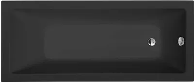 Produktbild von HAK Rechteck-Badewanne NOEMI, Schwarz matt, 170x70x39 cm, Acryl, höhenverstellbare Wannenfüße 5-15cm, 197 Liter, stabile Bodenplatte ca. 1,8 cm