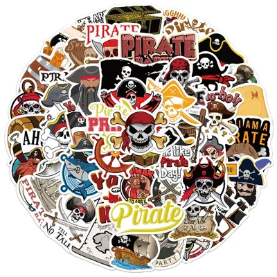 50 Piraten-Sticker für Kinder, DIY Scrapbooking, Geschenk