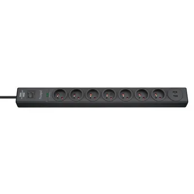 Produktbild von Brennenstuhl 1150611507, 7 AC-Ausgänge, Typ E, 230 V, 16 A, Schwarz, Polycarbonat (PC)