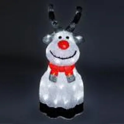 Produktbild von Weihnachtsfigur beleuchtet Acryl Elch 45 LEDS Timer Weihnachtsdeko Außen & Innen