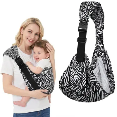 Image de Porte-bébé ergonomique pour les bébés jusqu'à 20 kg, avec motif zèbre