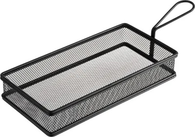 Produktbild von APS 40629 Servier-Frittierkorb SNACKHOLDER, Edelstahl, 26 x 13 cm, Höhe 5 cm, schwarz