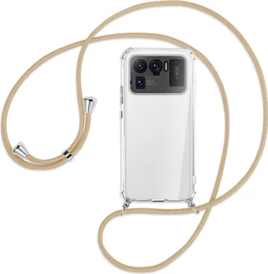 Produktbild von Handykette Backcover-Schutzhülle mit Band (Metall silberfarben) für Xiaomi Mi 11 Ultra - caramel