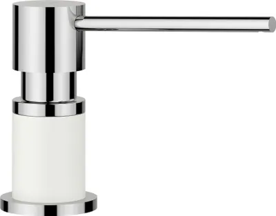 Produktbild von BLANCO LATO Spülmittelspender SILGRANIT-Look zweifarbig silgranitweiß/chrom