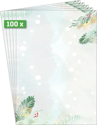 Produktbild von SIGEL DP481 Weihnachts-Motiv-Papier "Christmas Forest Watercolor" - blau, grün, gold - 90 g/m² - A4 - 100 Blatt