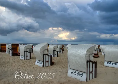 Image de raxxa Premium Calendrier mensuel Mer Baltique 2025, horizontal DIN-A4