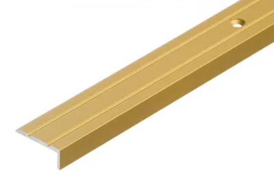 Zdjęcie produktu dla Profil schodowy aluminiowy wąski 25x10mm Cezar Złoty Mat 1m