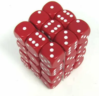 Produktbild von Chessex W6x12 Würfelset Opaque Rot/Weiß