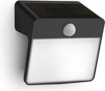 Productafbeelding van Philips Wandlamp Yarixa, 2,2 W, Buitenverlichting voor aan de muur, Zwart, Kunststof, IP44, Geschikt voor terras, tuin, Beschermingsklasse III