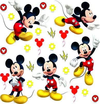 Produktbild von Disney Wandtattoo Micky Maus Rot und Gelb - 600229 - 30 x 30 cm