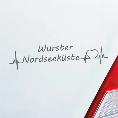 Produktbild von Auto Aufkleber Wurster Nordseeküste 19x5 cm Grau Sticker Heckscheibenaufkleber