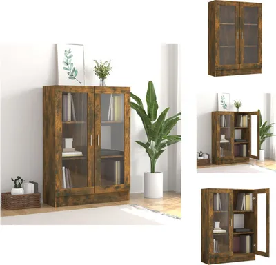 Obrázek produktu pro vidaXL Vitrína kouřový dub 82,5x30,5x115 cm materiál na bázi dřeva - Regály a knihovny
