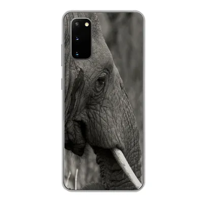 Produktbild von MuchoWow® Handyhülle Schutzhülle Hülle für Samsung Galaxy S20 Elefant - Tiere - Schwarz - Weiß Silikon Softcase Handy Hülle - Bild