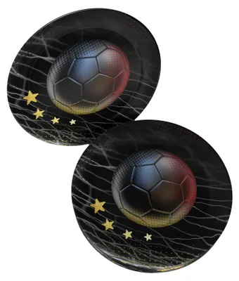 Produktbild von Pappteller Fußball 4 Sterne bunt Ø 23 cm 8 Stück