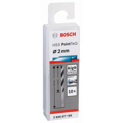 Obrázok produktu pre Bosch 2 608 577 188, Vŕtačka, Špirálový vrták, 2 mm, 49 mm, liatina, Oceľ, 2 mm