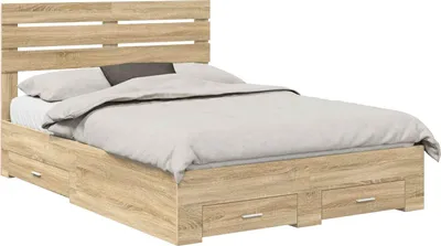 Produktbild von Bettgestell mit Schubladen mit Kopfteil Holzwerkstoff