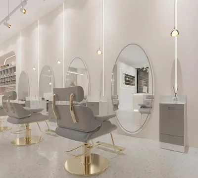 Obrázek produktu pro Konzole kadeřnická, barberská, kosmetická s kulatým LED zrcadlem PRO 180x90