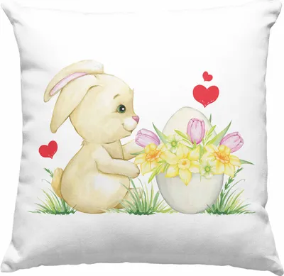 Produktbild von Trendation - Deko-Kissen mit Füllung 40x40 Ostern Ostergeschenke Kinder Jugendliche Geschenke Lustige Grafik Osterhase Osterei (Grau)