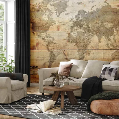 Produktbild von Vlies Fototapete - Map on Boards 150x105 cm Karten k-A-0218-a-a