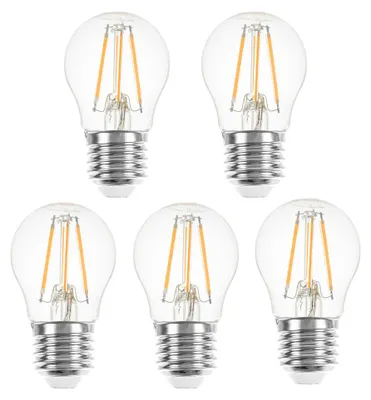 Zdjęcie produktu dla 5 x żarówka LED 4W = 40W E27 przezroczysta 470lm ciepła biel 2700K