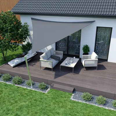 Produktbild von Sonnensegel 3x3x3m dreieckig anthrazit Polyester wasserabweisend UV-Schutz Balkon Terrasse Garten jarolift