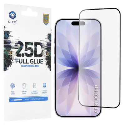 Obrázok produktu pre Lito - 2.5D FullGlue Glass ochranné sklo pre iPhone 16 Pro / iPhone 17 – čierna
