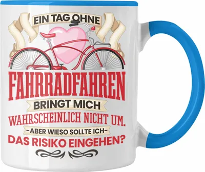 Produktbild von Trendation - Fahrrad Tasse Geschenk für Radfahrer Fahrradfahrer Lustiger Spruch Geschenkidee (Blau)
