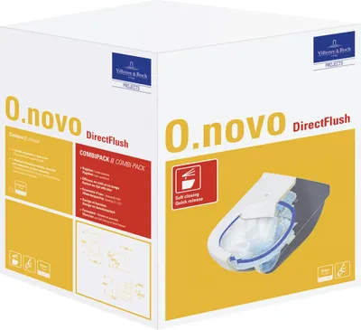 Obrázek produktu pro Villeroy & Boch O.novo WC-Combi-Pack DirectFlush WC s hlubokým splachováním, bez okraje, včetně sedátka, bílé, 1 ks.