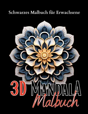 Produktbild von Schwarzes "3D Malbuch für Erwachsene".