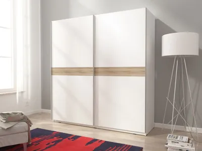 Produktbild von Kleiderschrank 150 cm MELODY 6 – weiß / Eiche sonoma