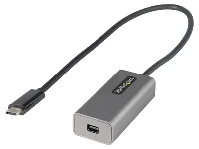 Image de StarTech.com Adaptateur USB C vers Mini DisplayPort - Dongle USB-C 4K 60Hz vers mDP - USB Type-C vers Écran Mini DP - Convertisseur Graphique - Compatible Thunderbolt 3 - Câble Intégré 30cm