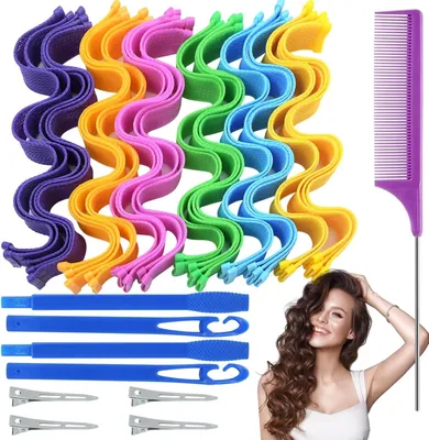 Produktbild von Lockenstabset - 30 Spiral-Lockenstäbe - für natürliche Locken - 50 ml Sprühflasche