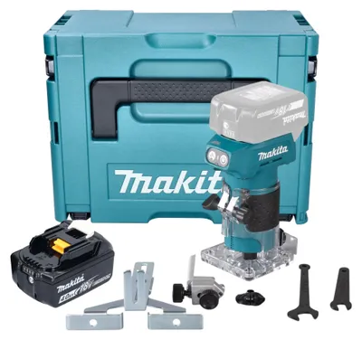 Immagine prodotto di Fresatrice per bordi a batteria Makita DRT 52 M1J 18 V 6 mm senza spazzole + 1x batteria 4,0 Ah + Makpac - senza caricabatterie