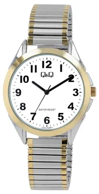 Produktbild von Q&Q Herrenuhr Edelstahl Quarzuhrwerk Ø 39 mm 3 ATM flexibles Zugarmband