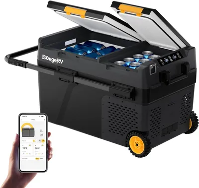 Imagen del producto de Compresor refrigerador - Refrigerador eléctrico - Refrigerador para camping - Refrigerador para coche - Refrigerador con congelador - Capacidad: 40 litros