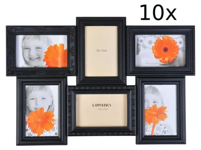Produktbild von Antike Collage-Bilderrahmen 10er-Set Fotorahmen Multirahmen Fotogalerie schwarz