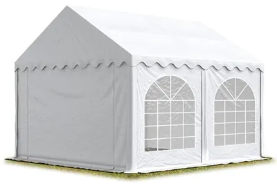 Produktbild von TOOLPORT 3x5 m Partyzelt, PVC-Plane 500 g/m², mit Bodenrahmen, weiß