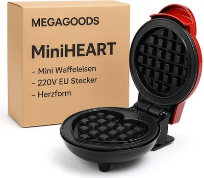Produktbild von Mini Waffeleisen 220V EU Stecker Herzform Bubble Egg Cake DE.