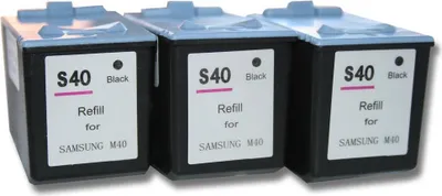 Produktbild von vhbw 3x Tintenpatronen kompatibel mit Samsung SF-360, SF-335, SF-335T, SF-330, SF-331, SF-345, SF-345TP, SF-340 Drucker - Schwarz (Wiederaufgefüllt)
