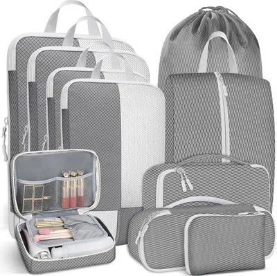 Productafbeelding van Famanu Packzakken Set - 10 stuks, ruimtebesparend en praktisch voor het organiseren van bagage