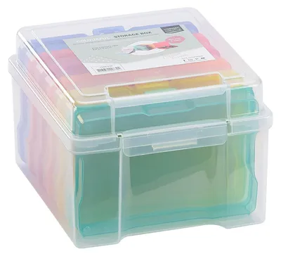 Immagine prodotto di Contenitore colorato con 6 scomparti, dimensioni 21 x 18,5 x 14 cm