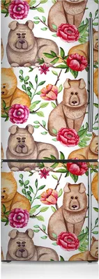 Produktbild von Kühlschrankfolie Aufkleber Kühlschrankmagnete Dekoration Kühlschrankfolie 60x180 cm - Chow Chow Hunde.