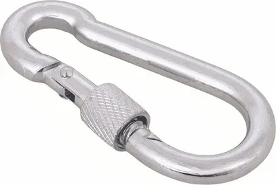 Produktbild von DROMET Karabinerhaken 5x50mm mit Sicherung, Feuerwehrkarabiner verzinkt DIN 5299D