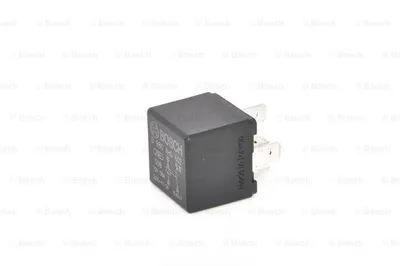 A black Bosch relay is shown on a white background.