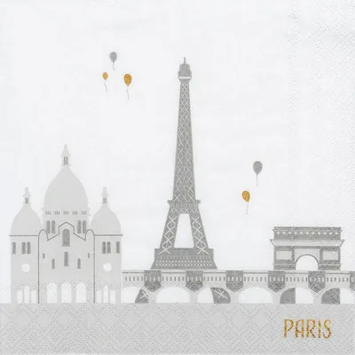 Produktbild von Räder Cocktailserviette 25x25cm, Stadtsilhouette Paris