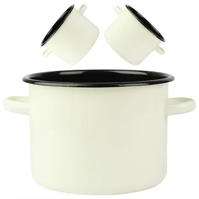 Produktbild von Silesia Emalia Traditioneller Emaille-Topf, Groß, 4,5L, 20cm